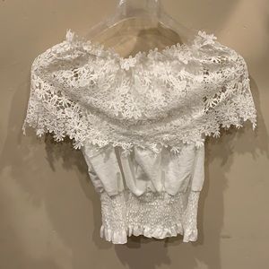 White off the shoulder lacey top